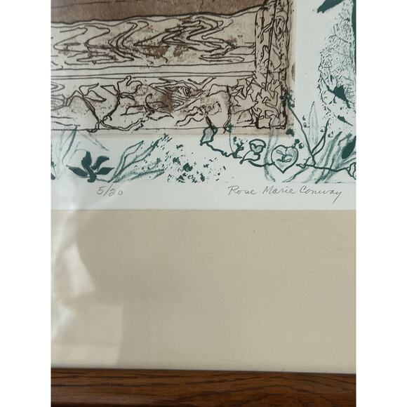 Sister Rose Marie Conway 1982 Art Signed Print A Forest 5/20 etching - Picture 4 of 4
